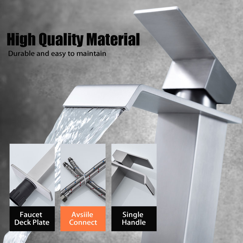 Single Hole Bathroom Faucet, Brushed Nickel
