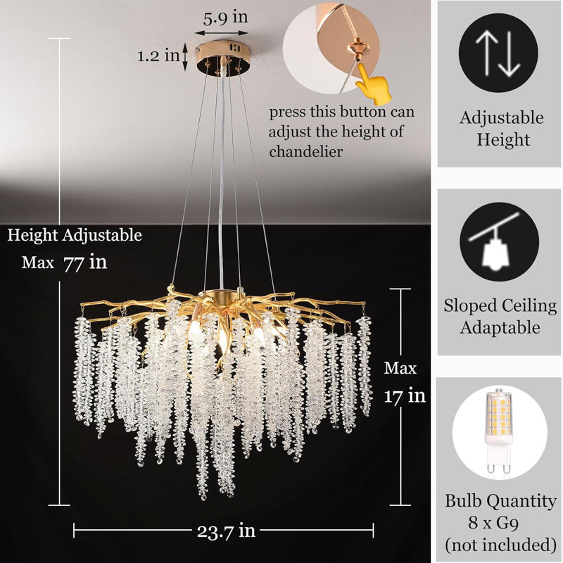 Modern Crystal Branch Chandelier