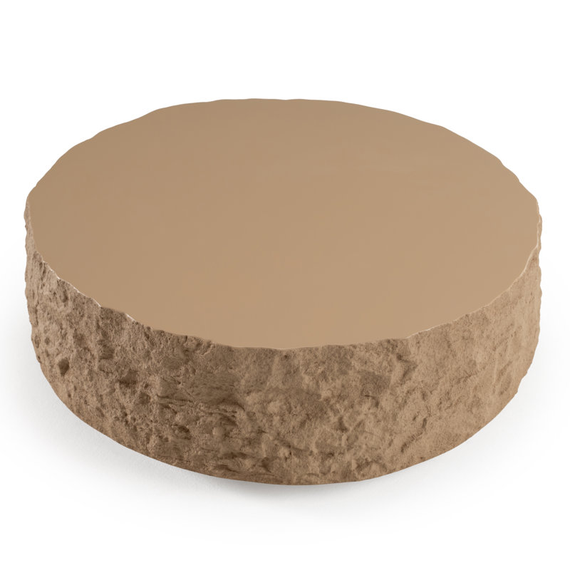 Charloette - Table basse ronde moderne, Beige