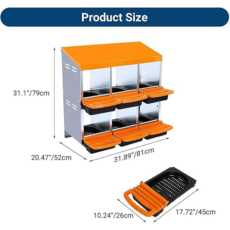 Poulailler, boîte de ponte, équipement de poulailler ventilé en poulailler en métal, H 31,1 po x l 31,89 po x P 20,47 po