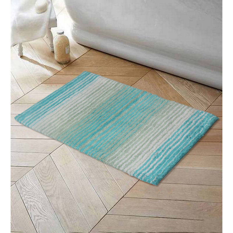 Griffie Plush 100 % Cotton Bath Rug, Single - 17" L x 24" W, Turquoise