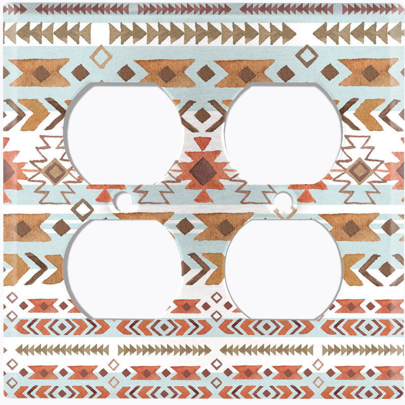 Patterned 2 - Gang Toggle Light Switch Standard Wall Plate