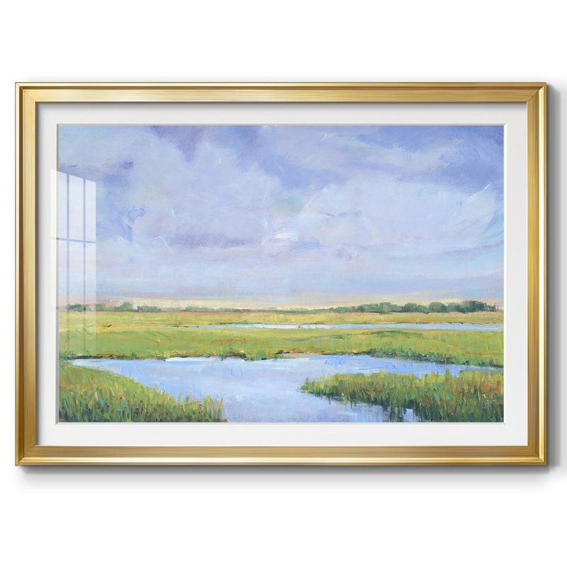 " Summer Marsh I ", 30" H x 44" W x 1.5" D, Gold