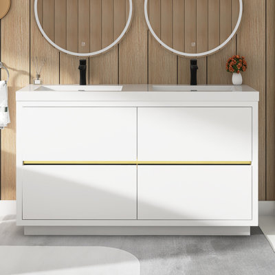 60" Freestanding Bathroom Vanity With Sink