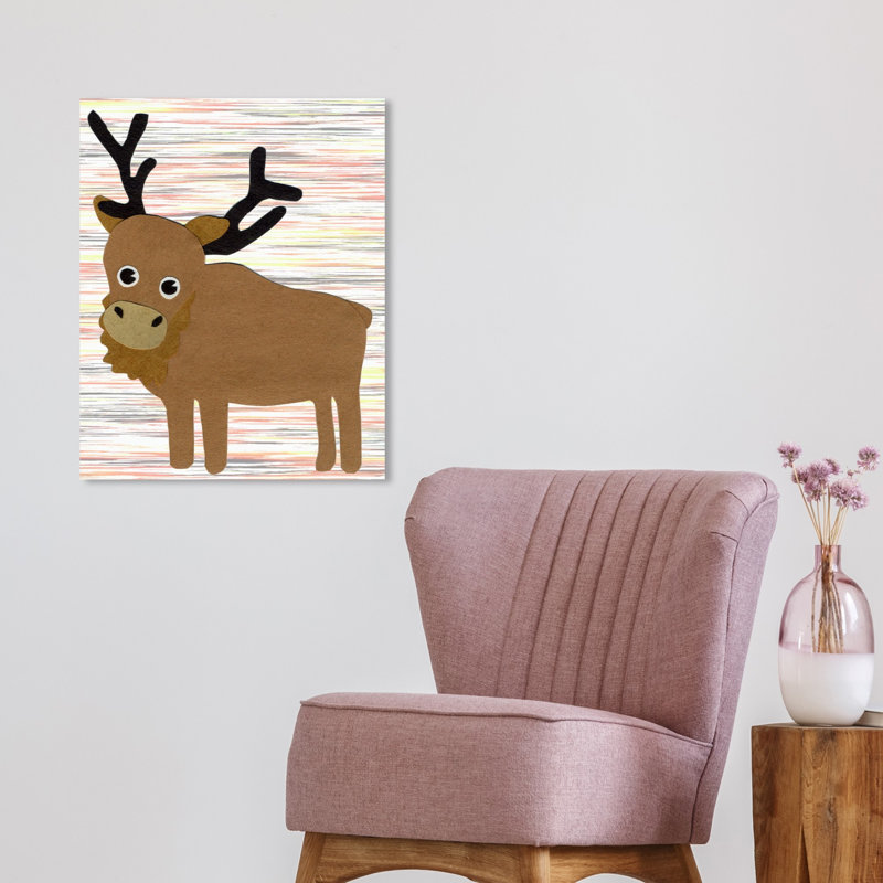 Art sur toile wapiti Duffy, H 20 po x l 17 po x P 1,5 po