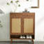 Armoire à chaussures multifonctionnelle moderne en MDF de couleur noyer - se fond parfaitement dans les maisons de style nordique et industriel, dimensions du produit: 34,6 x 13,7 x 43 po.-1384564825