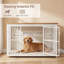 Meuble de caisse pour chien 48 po en bois, chenil moderne avec portes doubles et plateau amovible, table de bout pour cage pour animaux de taille moyenne et grande-1696362341-1792077669
