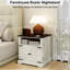 Table de chevet moderne August Grove® avec armoire et 2 prises CA intégrées et 2 ports USB, table de bout de style maison de campagne avec bar (ensemble de 2)-1709136581-1709136579