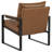 Rosalind Faux Leather Track-Arm Accent Chair with Metal Frame, Brown-1916206734