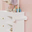 Commode avec tiroirs, tablettes ouvertes de rangement