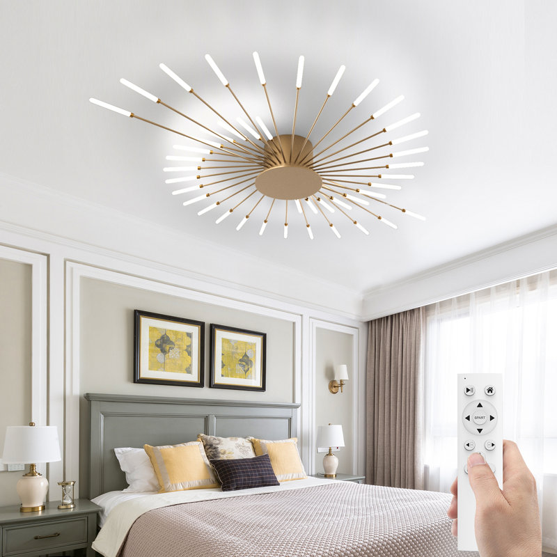 Acrylic LED Semi Flush Mount,  Gold