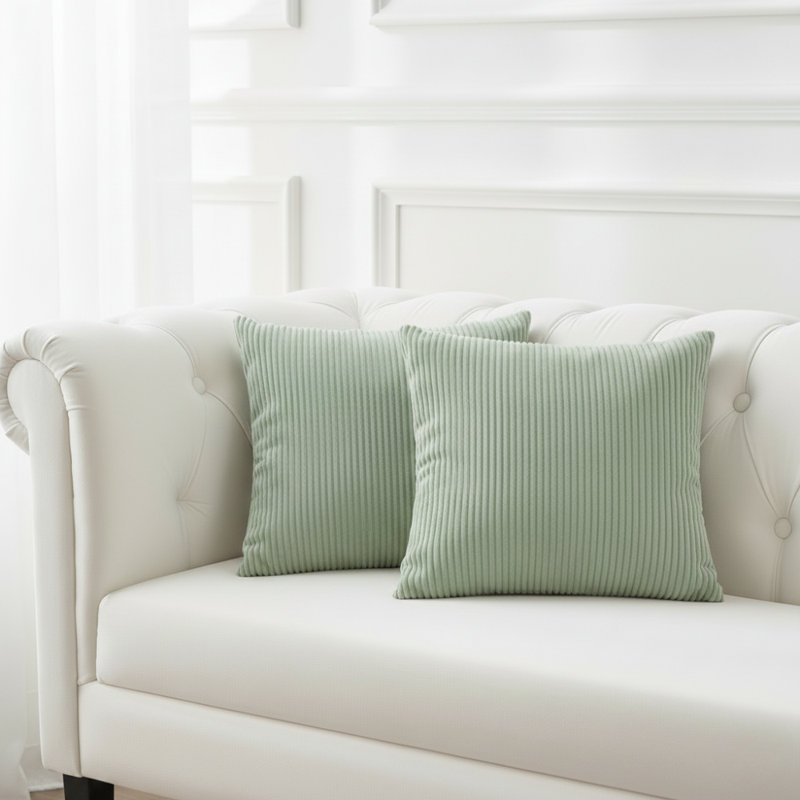 Nayely Square Throw Pillow Cover, Green
