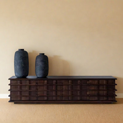 Medieval-style design wooden TV cabinet