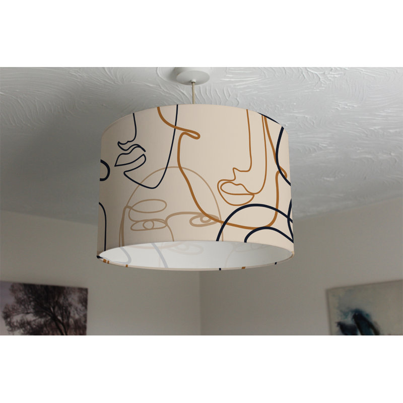 25cm H Canvas Drum Pendant Shade ( Clip On )