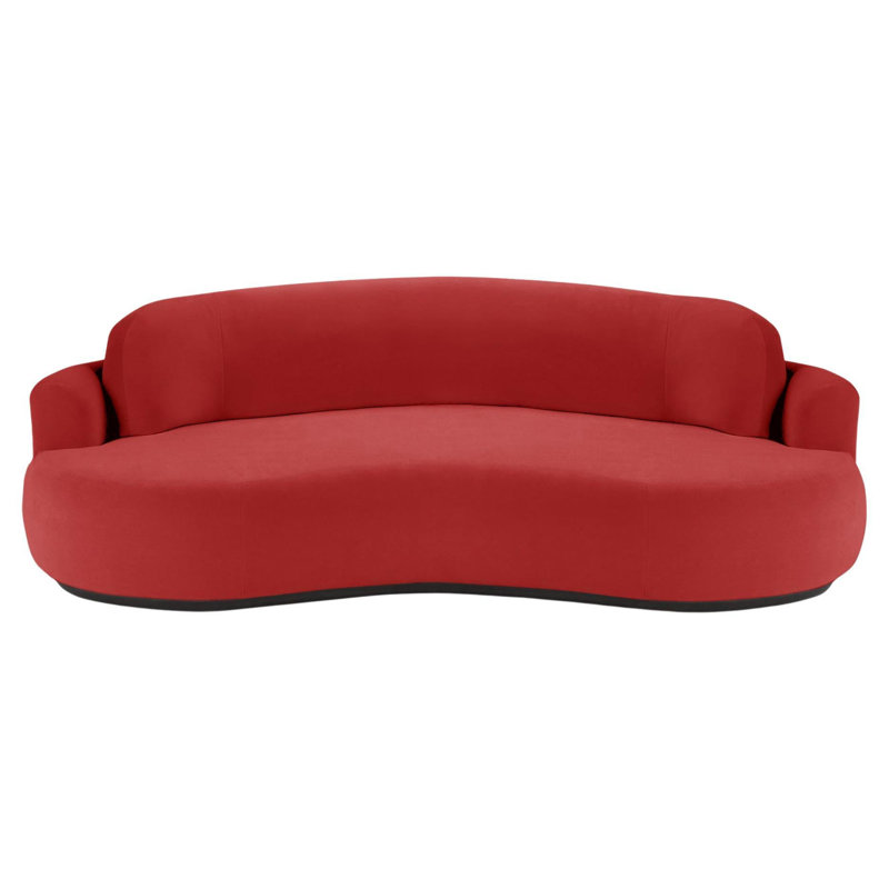 Canapé Nless, H 31 po x l 118 po x P 52 po, Noir, Velours bourgogne