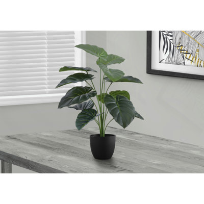 Plante artificielle, 24 po de haut, Calathea, intérieur, faux, faux, table, verdure, pot, touche réelle, décoratif, feuilles vertes, pot