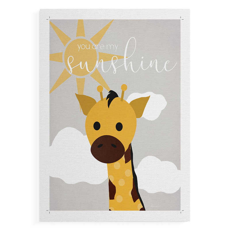 Girafe Sunshine - impression sur toile seulement - non encadrée, H 18 po x l 12 po