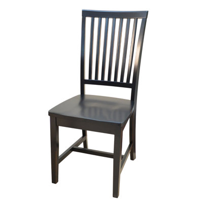 Elegant Black 20" Dining Chair with Armless Comfort and Vintage Hand-Finish