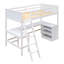 Lit mezzanine simple avec tablettes et bureau