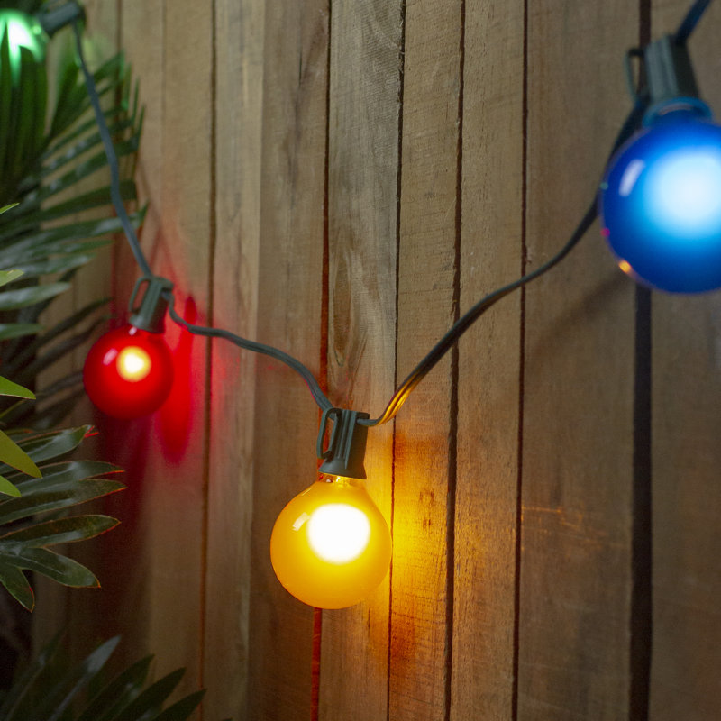 Ensemble de 15 lumières multicolores en forme de globe en satin G50 de couleur verte 13,75 pi