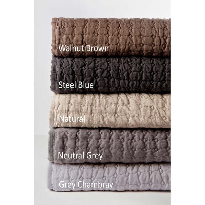 Cathalina Linen Quilt, Twin Quilt, Gray Chambray