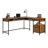 L-Shaped Desk, Brown Finish