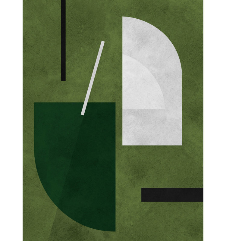 Green Geometric Composition Print, Size, Format, Frame Color