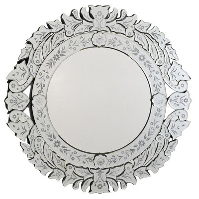 Hindsville Wood Round Wall Mirror
