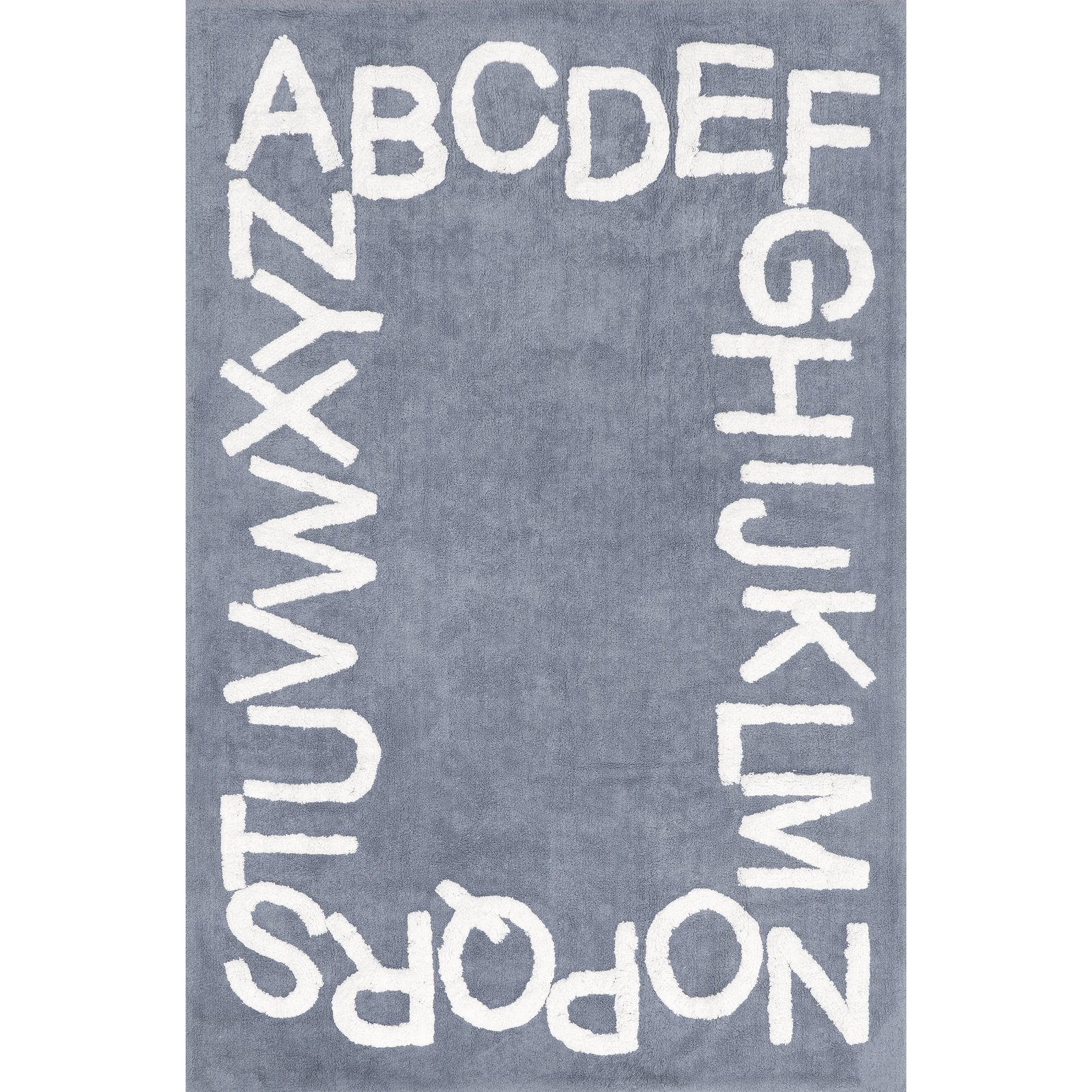 Fayth Alphabet SpinCleanable Rug, Rectangle 4' x 6'