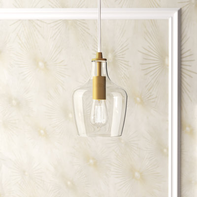 Lisbon 1-Light Pendant With Clear Glass