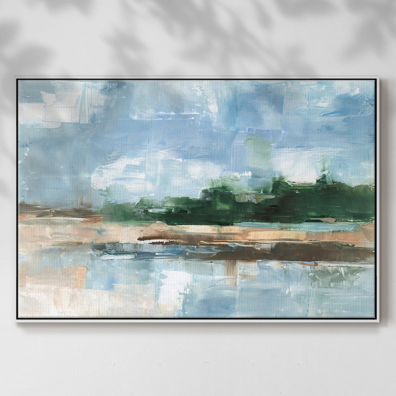Tropical Shore I, reproduction d'art sur toile, H 17 po x l 25 po x P 2 po, Blanc