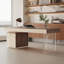 Bureau de direction pour bureau à domicile avec 1 armoire de 3 tiroirs et 3 tiroirs de bureau en acrylique avec finition grain de bois-1491781385