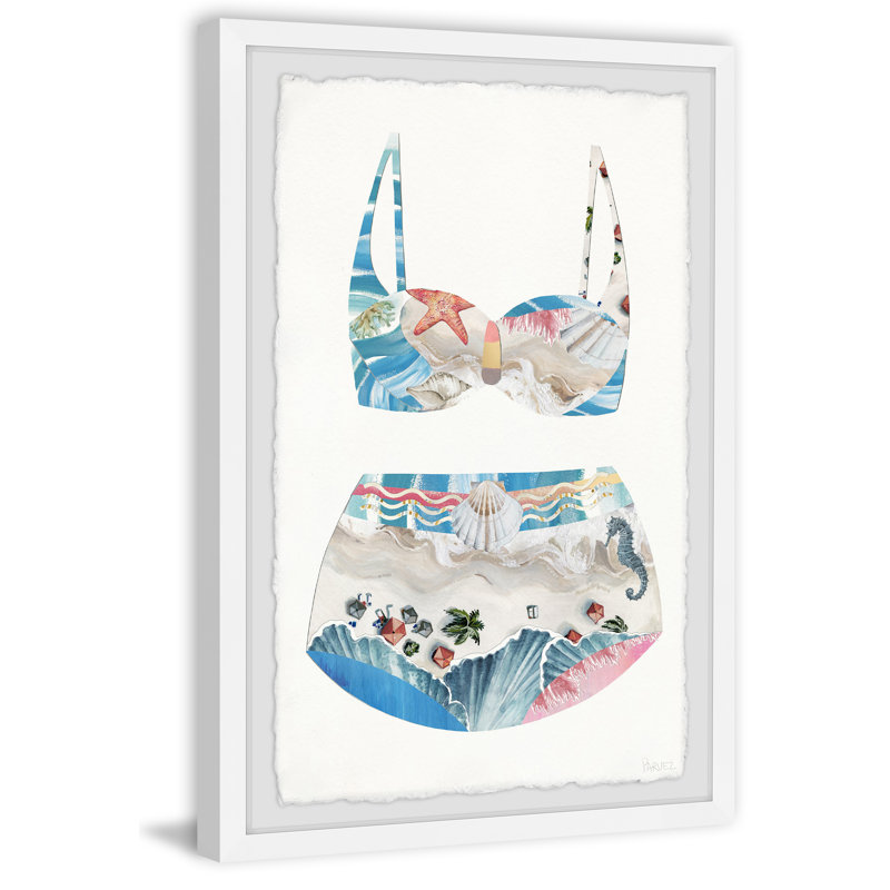 Coastal Beach Swimsuit by Parvez Taj - Single Picture Frame Painting, 61cm H x 41cm W