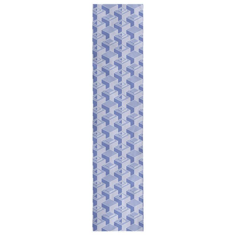 Chemin de table Classic Skyscrapers, 16 po x 90 po, Bleu