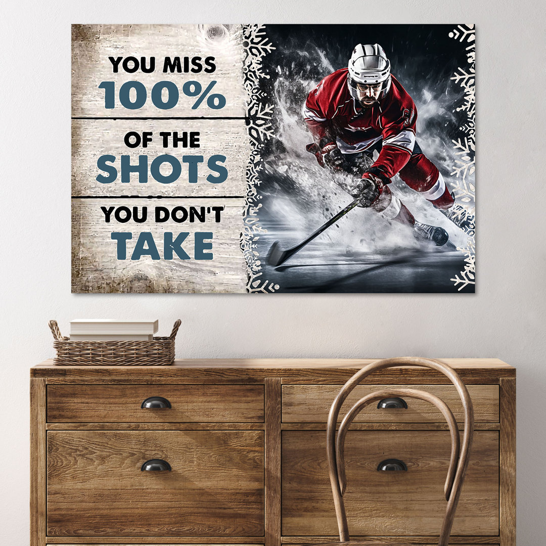 Someone Playing Hockey - Wrapped Canvas Graphic Art Trinx