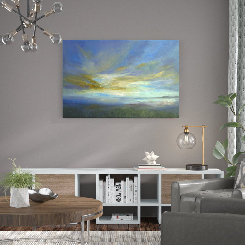 «Kiss of Light II» par Sheila Finch - peinture sur toile tendue, H 32 po x l 48 po