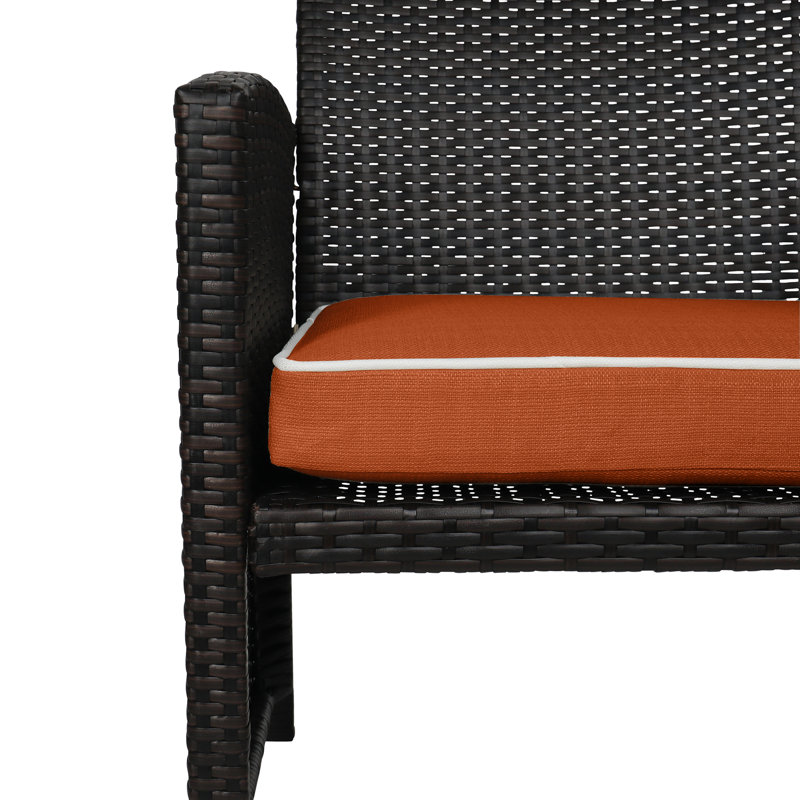 Wendin Outdoor 3'' Dining Chair Seat Cushion, Burnt Orange