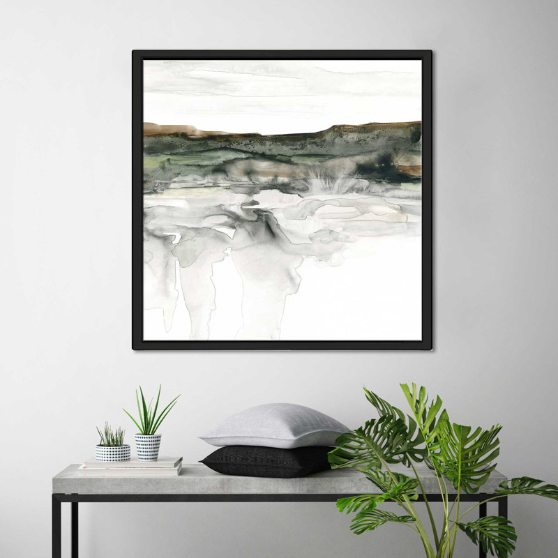 «River Flow II» par Carol Robinson - Peinture, Cadre flottant noir, H 39,5 po x l 39,5 po x P 2 po