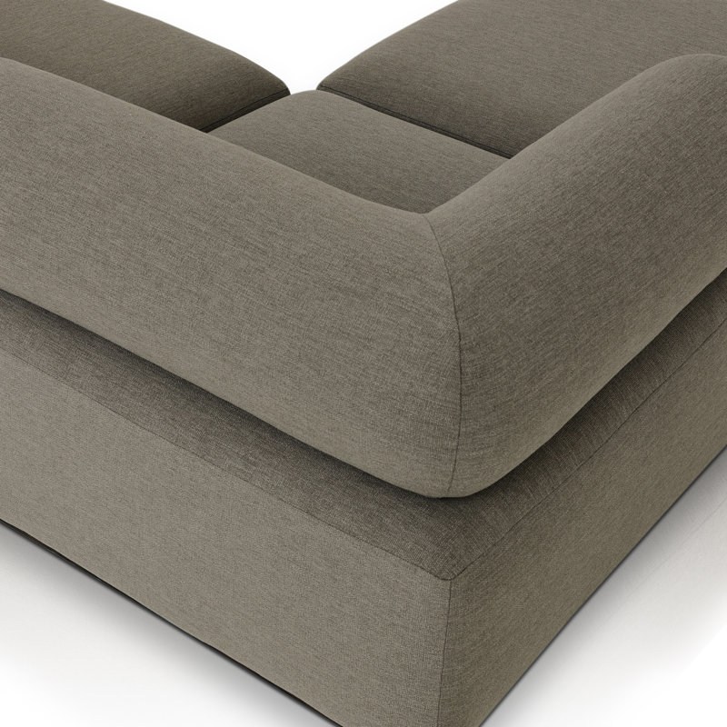 LENOX Modular Chaise Sectional, Brown Polypropylene/Olefin