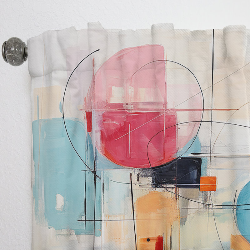 Treniti - Rideau obscurcissant abstrait Mid-Century - 1 panneau, L 52 po x L 84 po