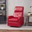 Fauteuil inclinable manuel en cuir synthétique rouge-16562373