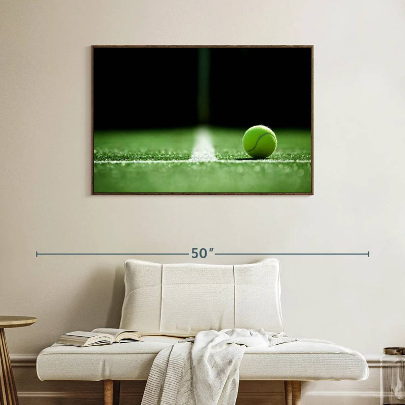 Tennis Line, 40" X 27", Floating Frame Walnut