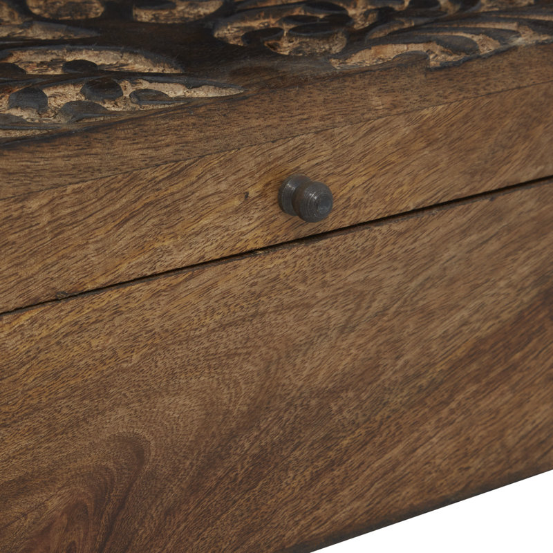 3 Piece Wood Carved Box Set
