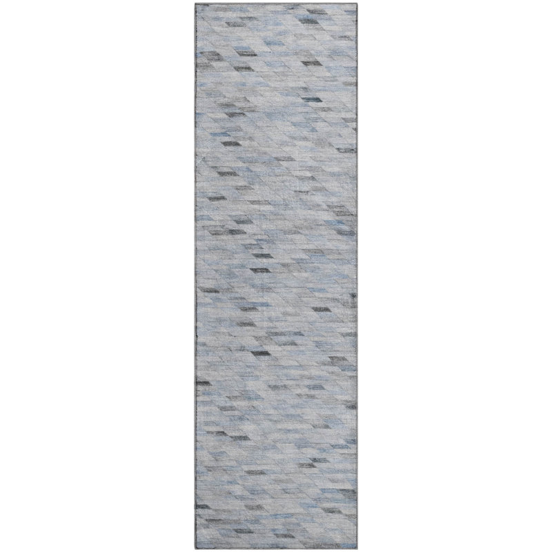 Premium Machine Washable Honig AMF1660 Geometric Rug, Runner 2'3" x 7'6"