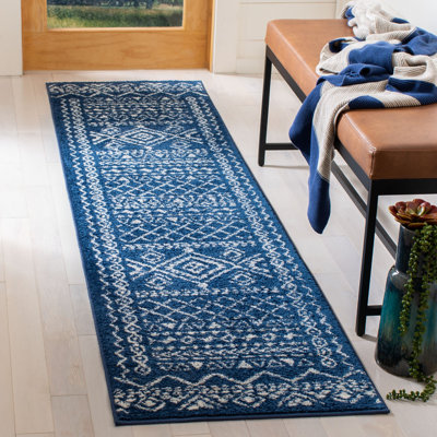 Tapis bleu marine / ivoire Cambree Southwestern