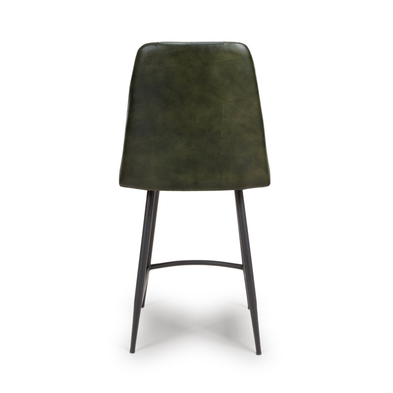 Ronja Upholstered Counter Stool with Metal Frame, Green