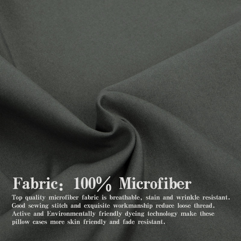 Microfiber Flatweave Flat Sheet, Dark Gray, Queen Flat Sheet
