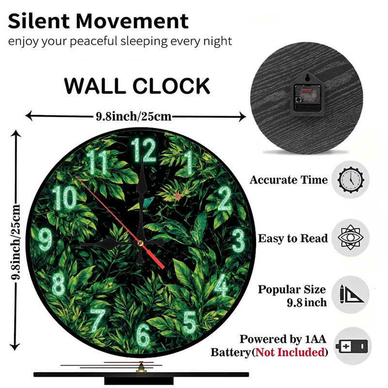 Horloge de la jungle avec chiffres lumineux