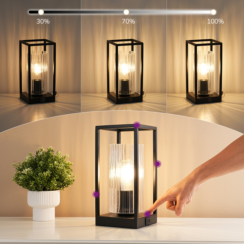 Dimmable Table Lamp With Touch Control And Usb Ports