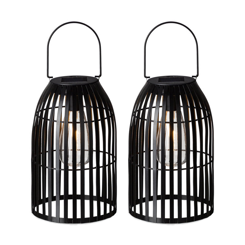 9.75'' Integrated LED Barrel Lantern, Black